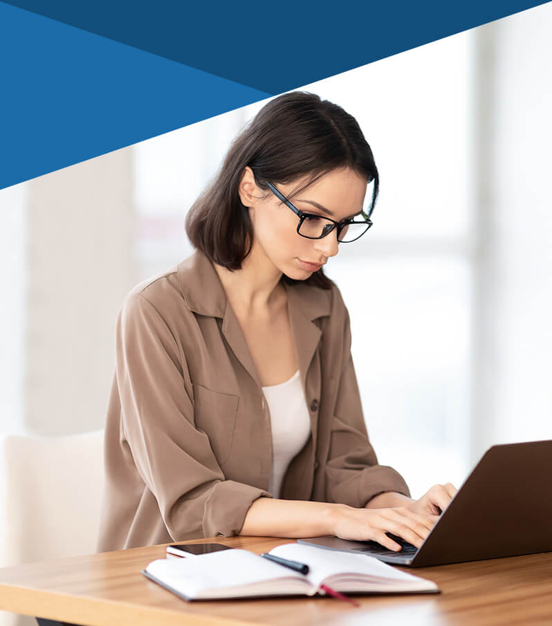 Businesswoman working with laptop